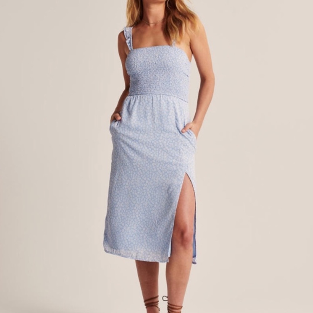 Abercrombie Smocked Floral Midi Dress